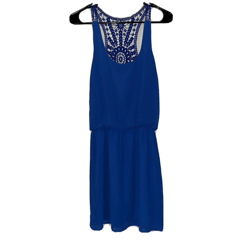 Naked Zebra Sleeveless Dress Cobalt‎ Blue Elastic Waist  Womens Small